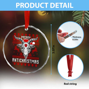 Satan Claus Merry Antichristmas Crystal Glass Ornament Pentagram Ugly Christmas Sweater Evil Pajama TS10 Print Your Wear