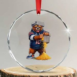 Savage Bear Grating Cheese Graphic Crystal Glass Ornament Funny Rivalry Football Fans TS02 Transparent Glass 3'' Circle Print Your Wear