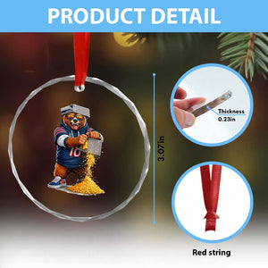 Savage Bear Grating Cheese Graphic Crystal Glass Ornament Funny Rivalry Football Fans TS02 Print Your Wear