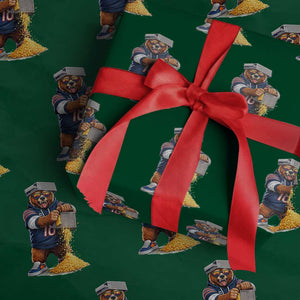 Savage Bear Grating Cheese Graphic Wrapping Paper Roll Funny Rivalry Football Fans TS02 Green Print Your Wear