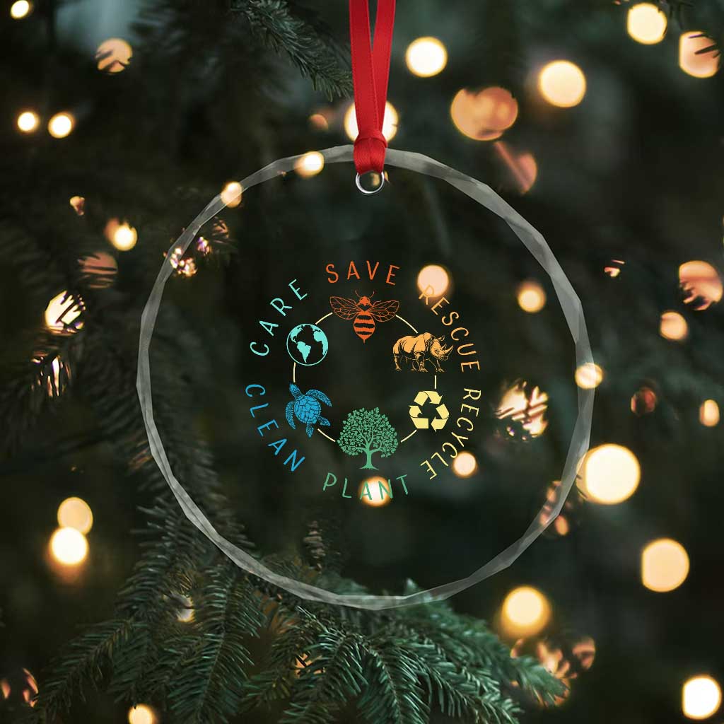 Save Bees Rescue Animals Recycle Plastic Crystal Glass Ornament Earth Day Protect The Environment TS02 Print Your Wear