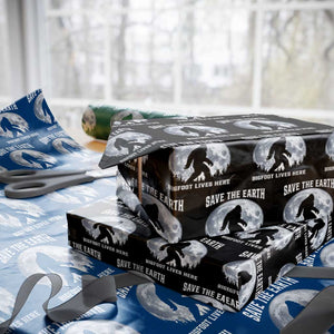 Save The Earth Bigfoot Lives Here Wrapping Paper Roll Earth Day Nature Lover TS12 Black Print Your Wear