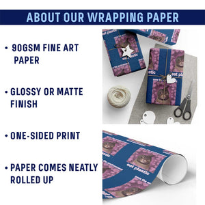 Save The Environment Eat Plastic Wrapping Paper Roll Funny Cute Cat Meme TS14 Print Your Wear