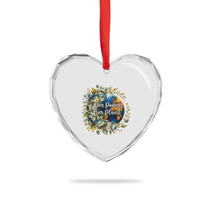 Save The Planet Earth Day Heart Crystal Glass Ornament Our Power Our Planet TS12 Print Your Wear