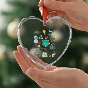 Save The Planet Heart Crystal Glass Ornament Earth Day Protect Nature Environmental Recycling TS02 Print Your Wear