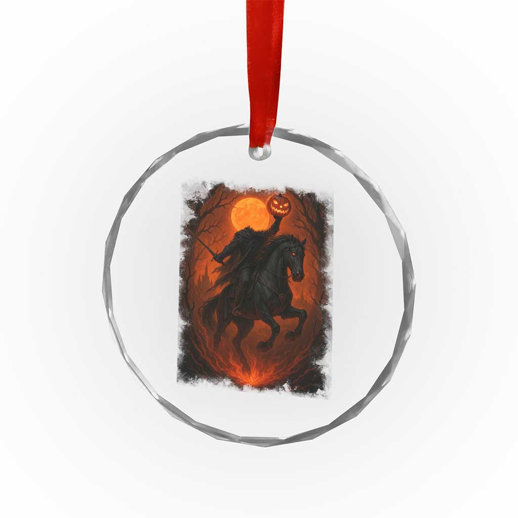 Scary Pumpkin Headless Horseman Halloween Crystal Glass Ornament TS10 Print Your Wear