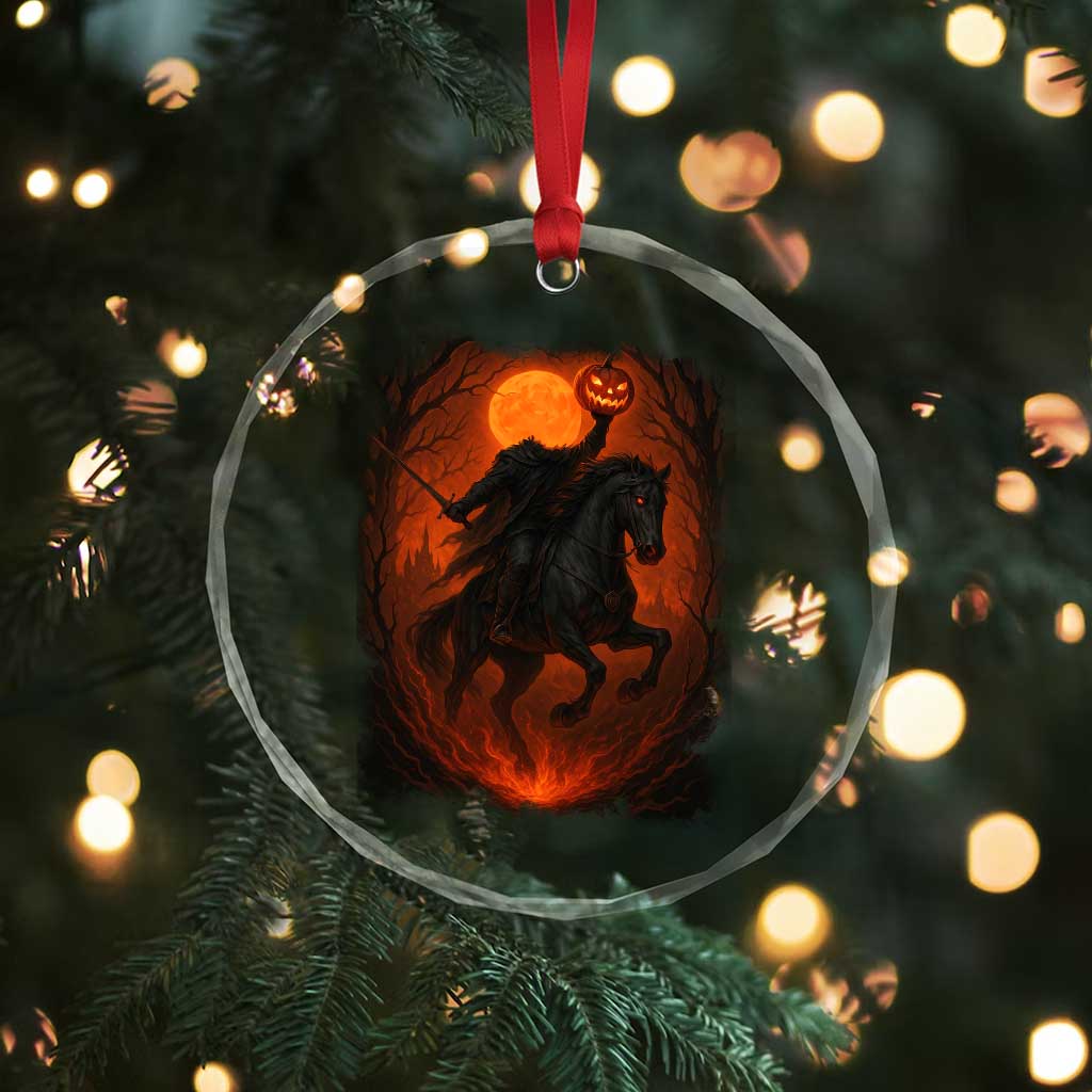Scary Pumpkin Headless Horseman Halloween Crystal Glass Ornament TS10 Print Your Wear