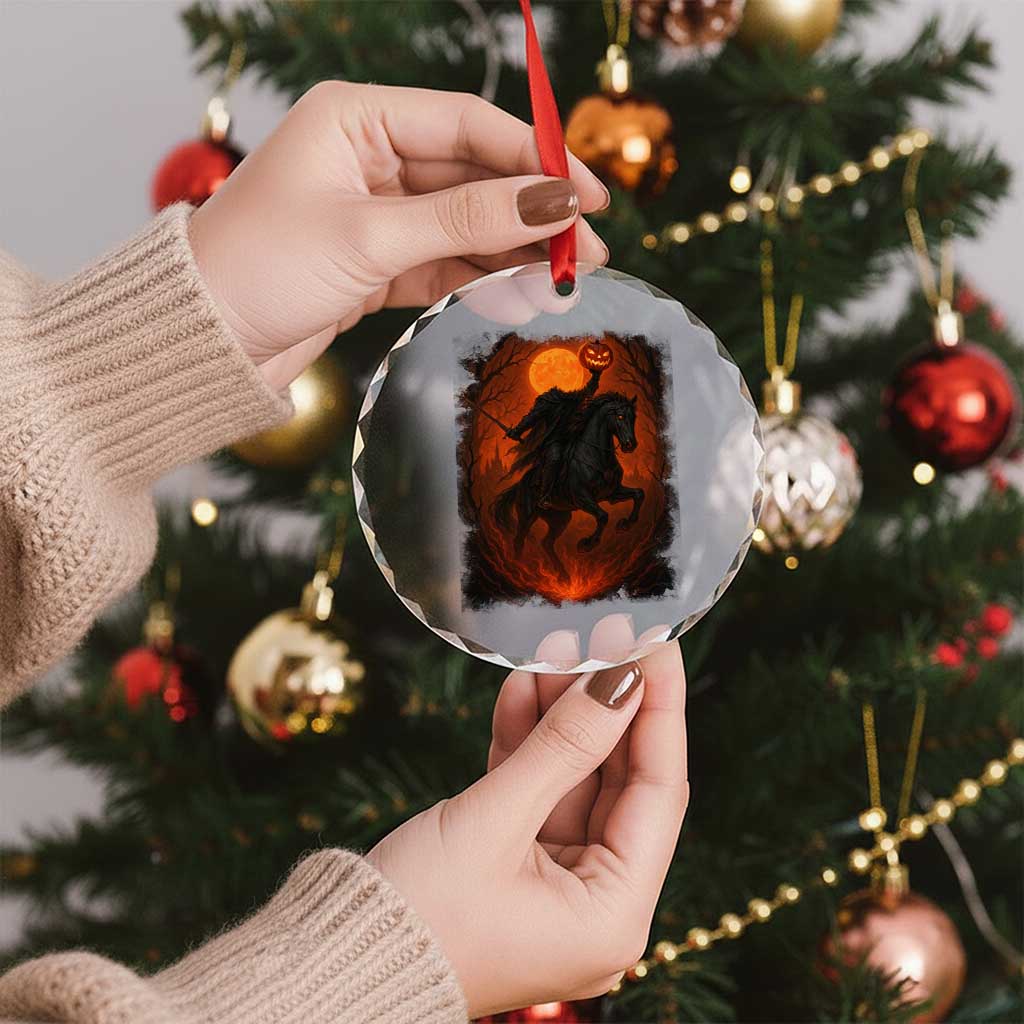 Scary Pumpkin Headless Horseman Halloween Crystal Glass Ornament TS10 Print Your Wear