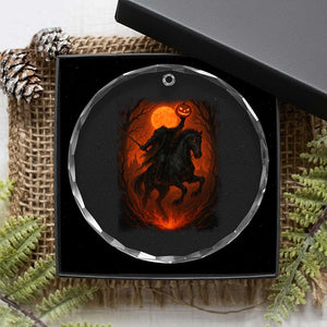 Scary Pumpkin Headless Horseman Halloween Crystal Glass Ornament TS10 Print Your Wear