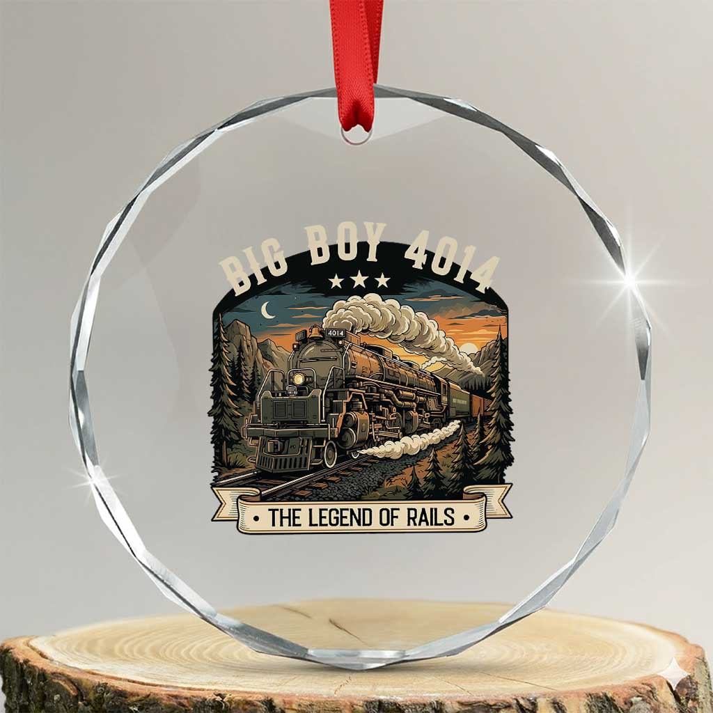 Scenic Mountain Steam Train Graphic Crystal Glass Ornament Legend of the Rails Heritage Pride TS02 Transparent Glass 3'' Circle Print Your Wear