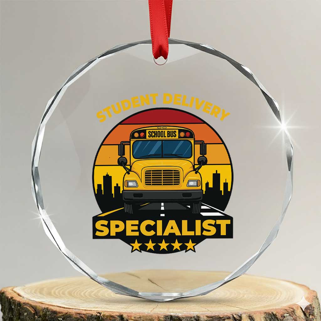 School Bus Driver Crystal Glass Ornament Student Delivery Specialist TS14 Transparent Glass 3'' Circle Print Your Wear