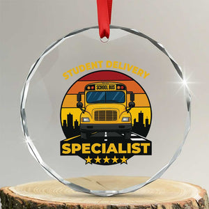 School Bus Driver Crystal Glass Ornament Student Delivery Specialist TS14 Transparent Glass 3'' Circle Print Your Wear