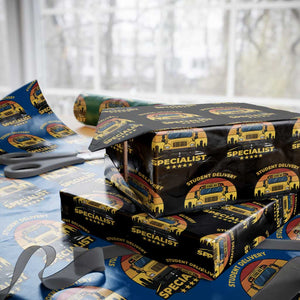 School Bus Driver Wrapping Paper Roll Student Delivery Specialist TS14 Black Print Your Wear