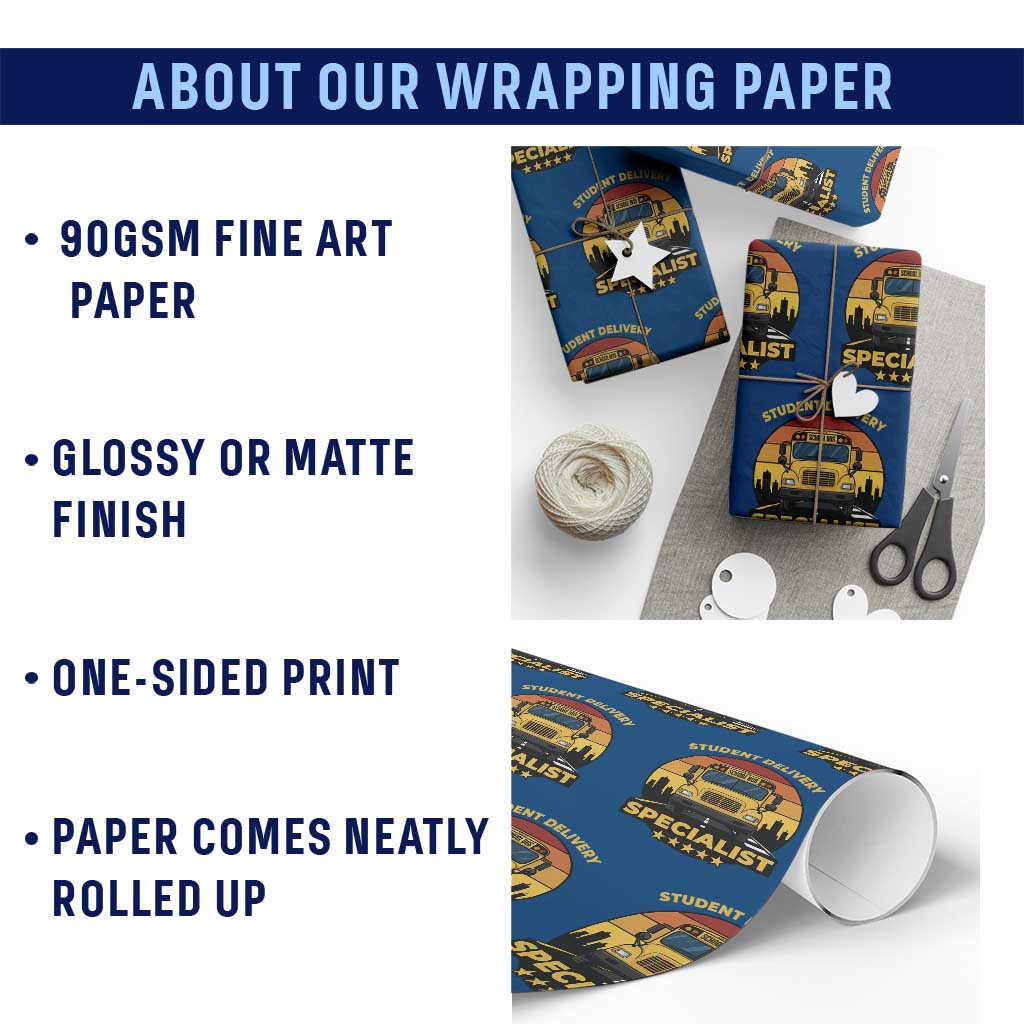 School Bus Driver Wrapping Paper Roll Student Delivery Specialist TS14 Print Your Wear