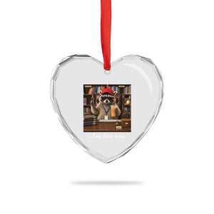 School Librarian Heart Crystal Glass Ornament I Live Here Now Back to School