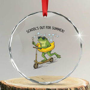 School's Out For Summer Crystal Glass Ornament Funny Frog Last Day of School Teacher TS14 Transparent Glass 3'' Circle Print Your Wear