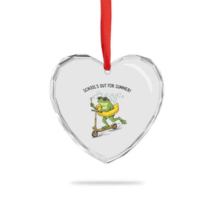 School's Out For Summer Heart Crystal Glass Ornament Funny Frog Last Day of School Teacher TS14 Print Your Wear