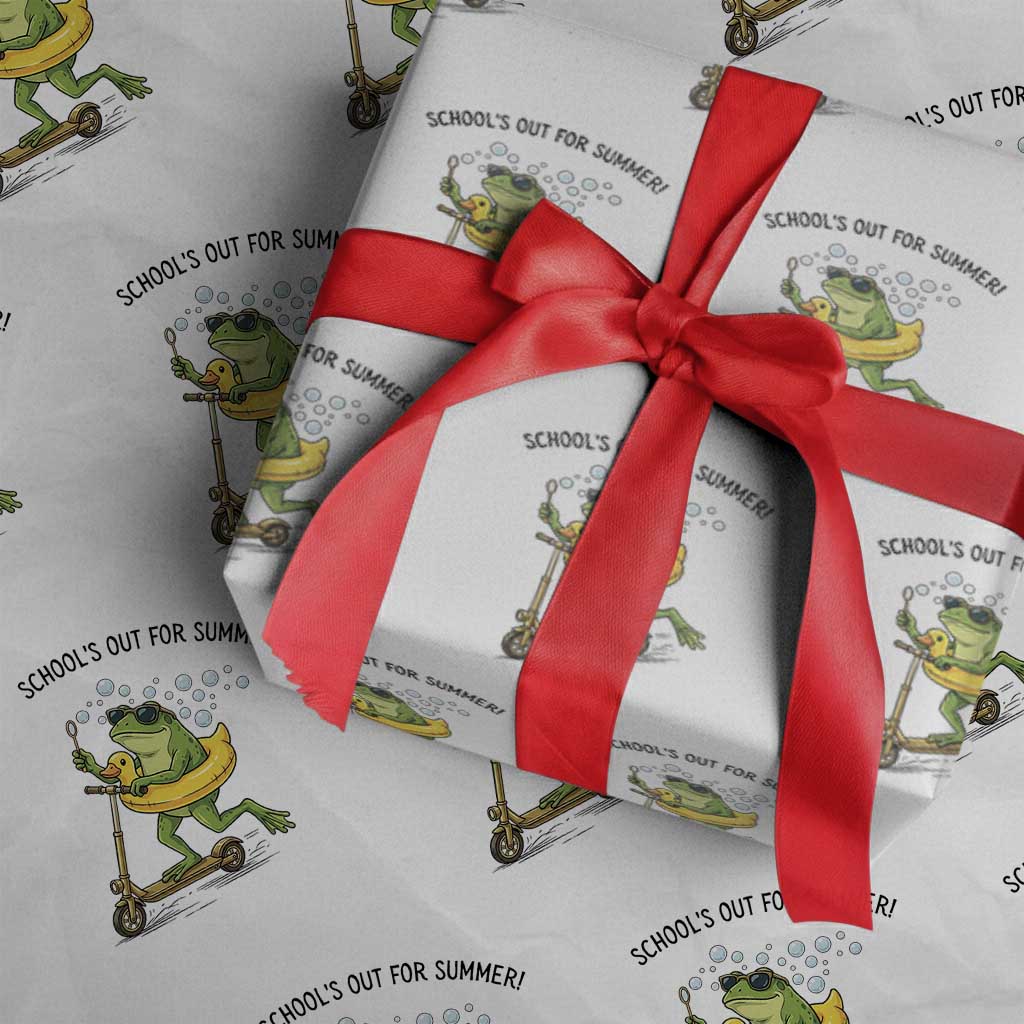 School's Out For Summer Wrapping Paper Roll Funny Frog Last Day of School Teacher TS14 White Print Your Wear