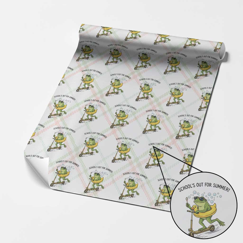 School's Out For Summer Wrapping Paper Roll Funny Frog Last Day of School Teacher TS14 Christmas Plaid Print Your Wear