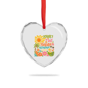 Schools Out Forever Retirement 2026 Heart Crystal Glass Ornament Retired Teacher Gifts Vintage Flower Graphic TS10 Print Your Wear