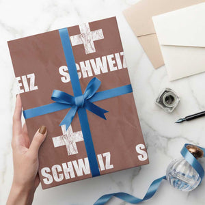 Schweiz Swiss German Vintage Cross Flag Switzerland Roots Wrapping Paper Roll