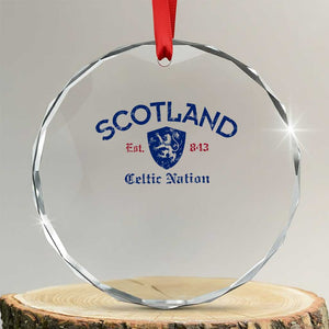 Scotland Celtic Nation Est 843 Crystal Glass Ornament Lion Rampant Shield Patriotic Scottish Heritage