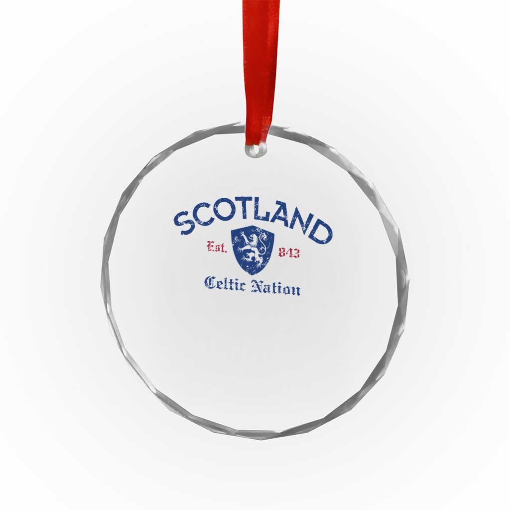 Scotland Celtic Nation Est 843 Crystal Glass Ornament Lion Rampant Shield Patriotic Scottish Heritage