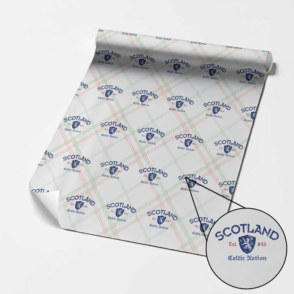 Scotland Celtic Nation Est 843 Wrapping Paper Roll Lion Rampant Shield Patriotic Scottish Heritage