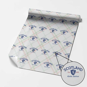 Scotland Celtic Nation Est 843 Wrapping Paper Roll Lion Rampant Shield Patriotic Scottish Heritage