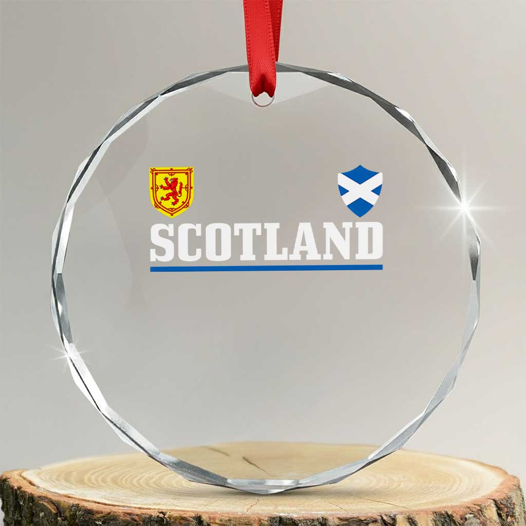 Scotland Dual Crest Lion Rampant Shield Saltire Flag Crystal Glass Ornament Football Fans Match Day TS02 Transparent Glass 3'' Circle Print Your Wear
