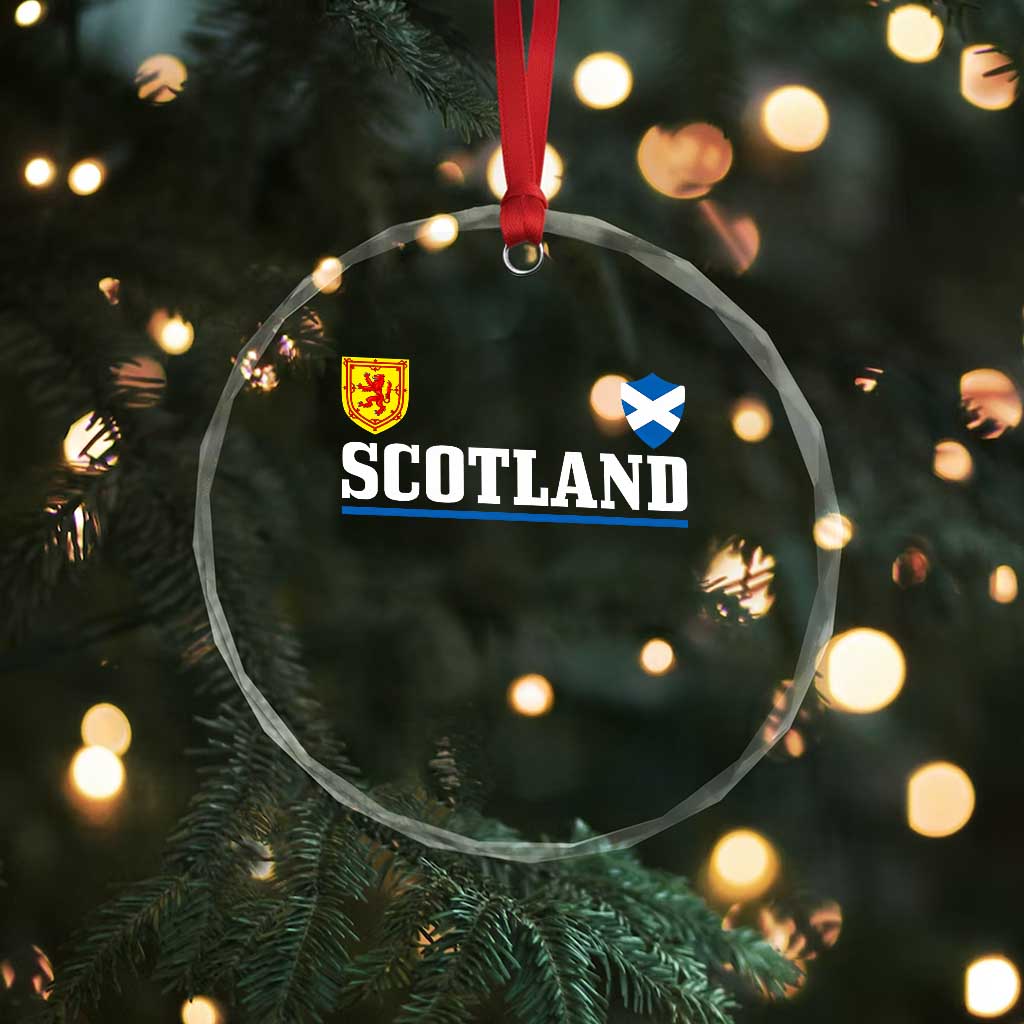 Scotland Dual Crest Lion Rampant Shield Saltire Flag Crystal Glass Ornament Football Fans Match Day TS02 Print Your Wear