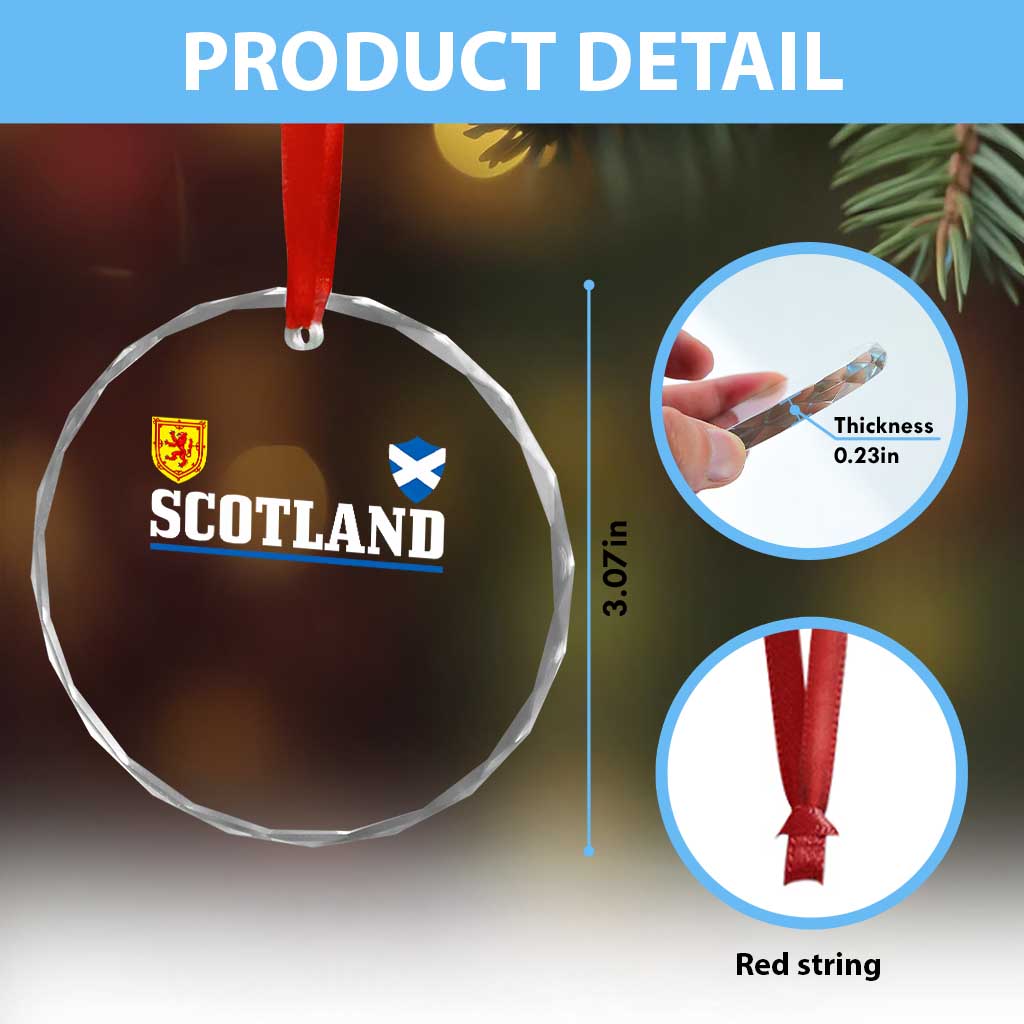 Scotland Dual Crest Lion Rampant Shield Saltire Flag Crystal Glass Ornament Football Fans Match Day TS02 Print Your Wear