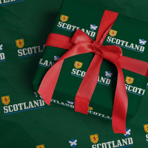 Scotland Dual Crest Lion Rampant Shield Saltire Flag Wrapping Paper Roll Football Fans Match Day
