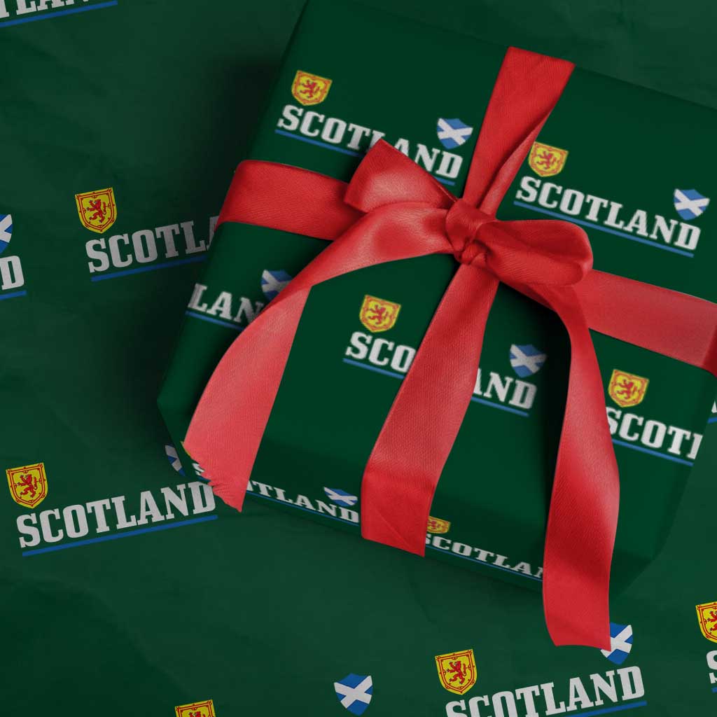 Scotland Dual Crest Lion Rampant Shield Saltire Flag Wrapping Paper Roll Football Fans Match Day TS02 Green Print Your Wear