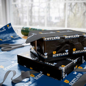 Scotland Dual Crest Lion Rampant Shield Saltire Flag Wrapping Paper Roll Football Fans Match Day
