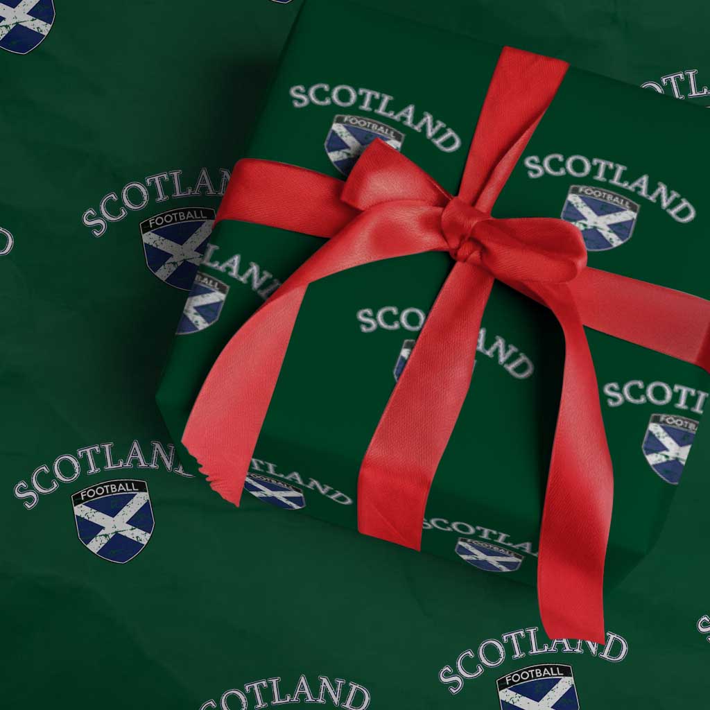 Scotland Football Distressed Shield Saltire Flag Wrapping Paper Roll Game Day Sports Soccer Fans