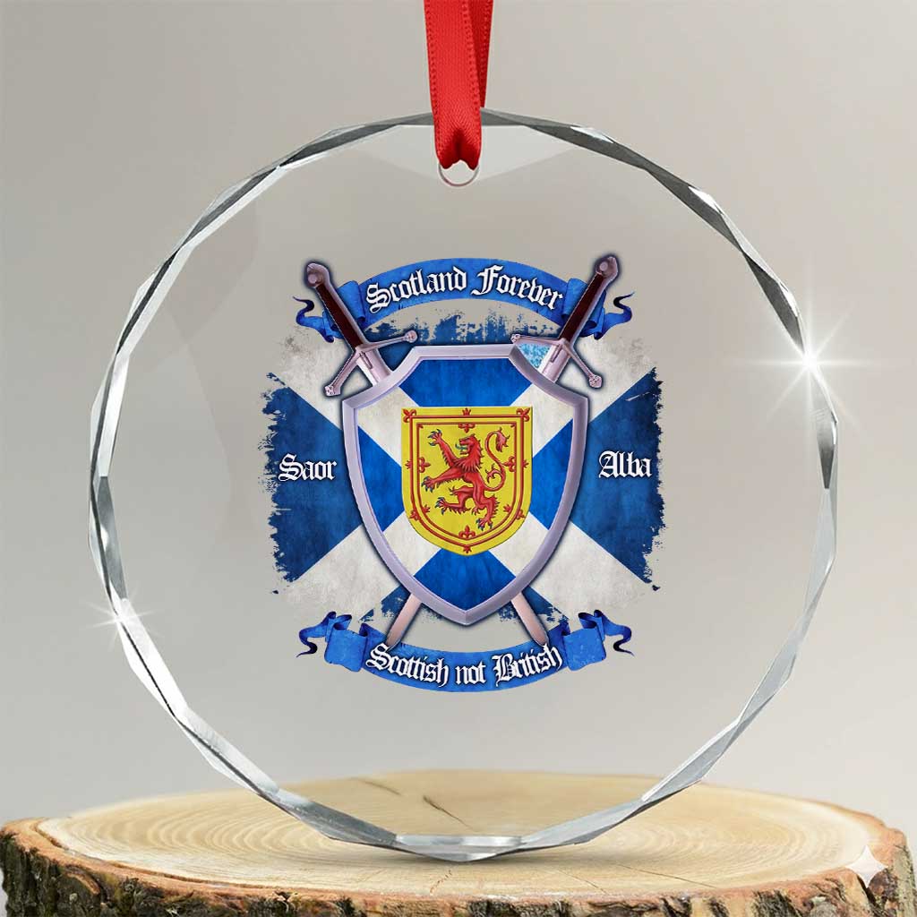 Scotland Forever Saor Alba Scottish Not British Crystal Glass Ornament Scottish Pride TS11 Transparent Glass 3'' Circle Print Your Wear