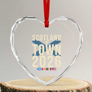Scotland in Town 2026 Football Fans Heart Crystal Glass Ornament Soccer Tournament North American Sports Lovers