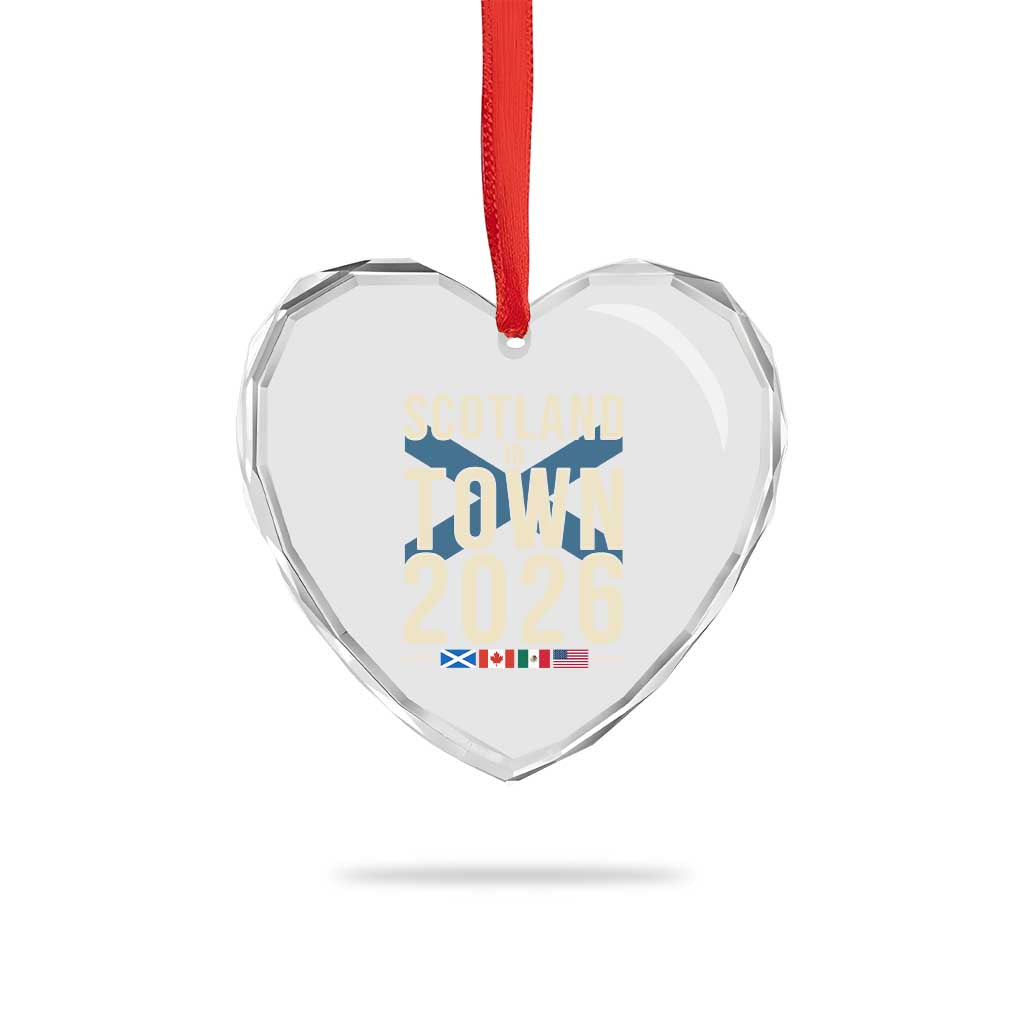 Scotland in Town 2026 Football Fans Heart Crystal Glass Ornament Soccer Tournament North American Sports Lovers