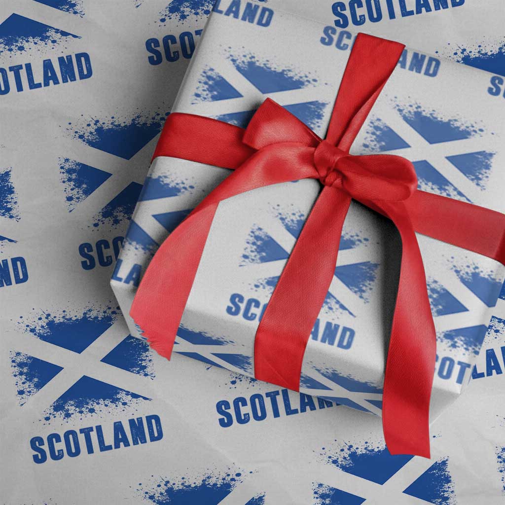 Scotland Wrapping Paper Roll Retro Vintage Watercolors Sport Scottish Flag SCOT TS10 White Print Your Wear