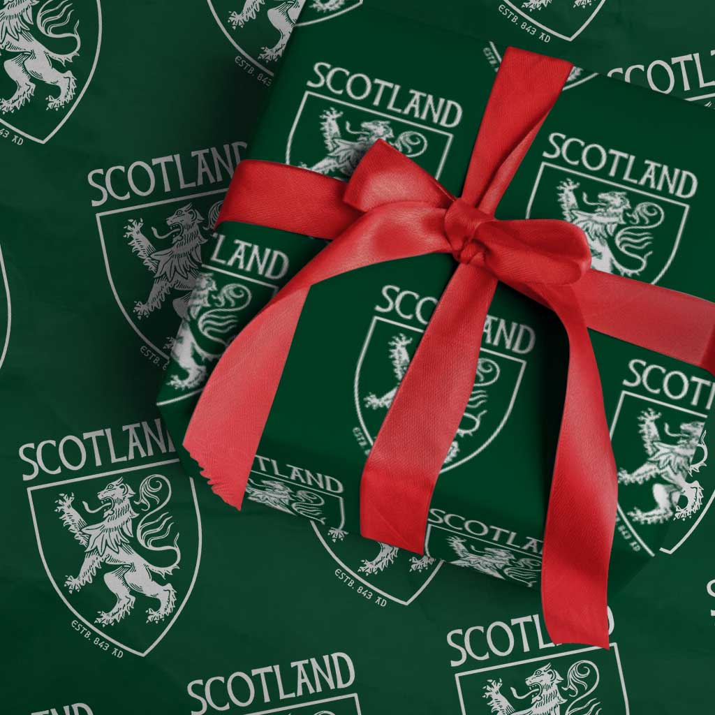 Scotland Lion Rampant Scottish Heritage Pride Graphic Wrapping Paper Roll TS02 Green Print Your Wear