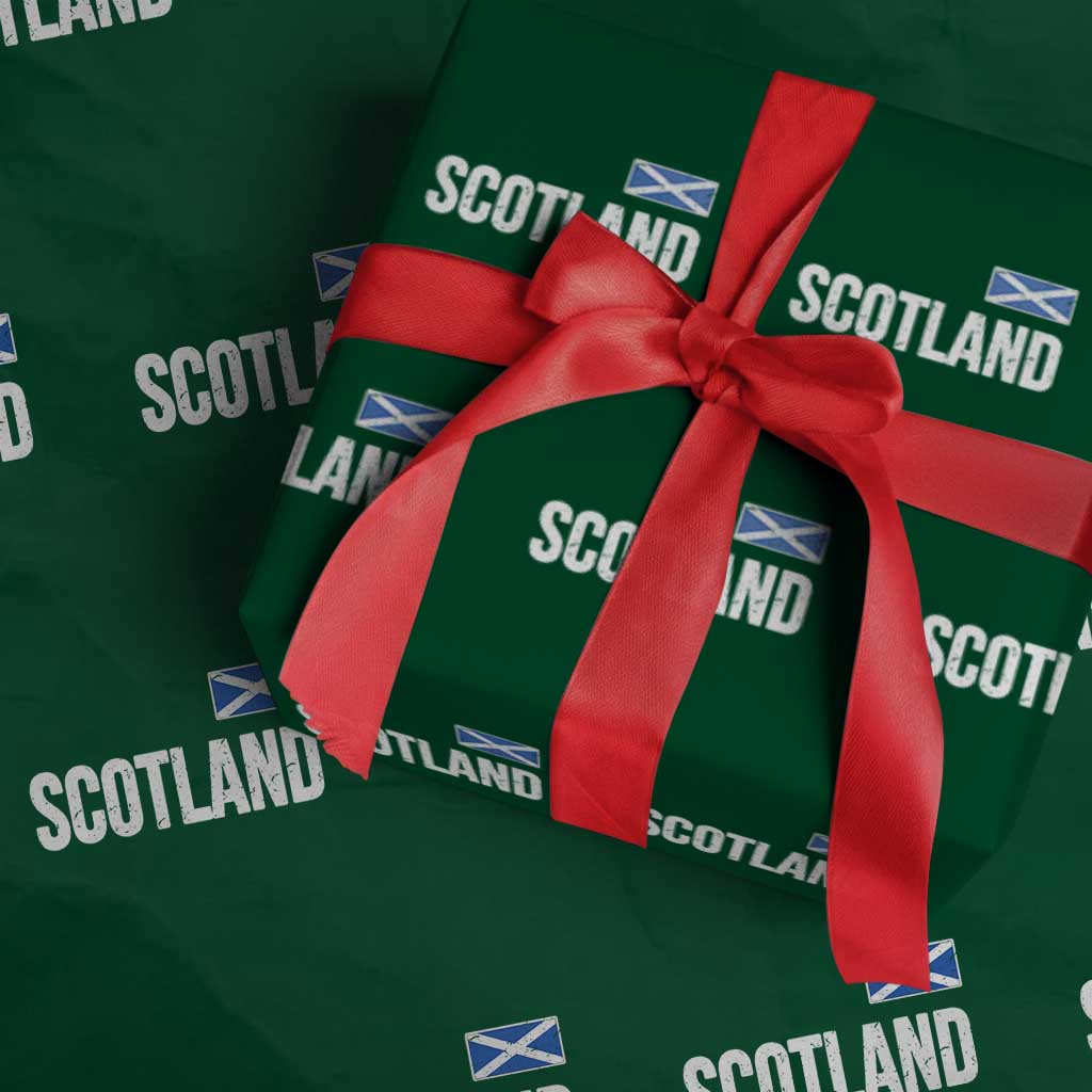 Scotland Saltire Flag Minimalist Athletic College Style Wrapping Paper Roll TS02 Green Print Your Wear