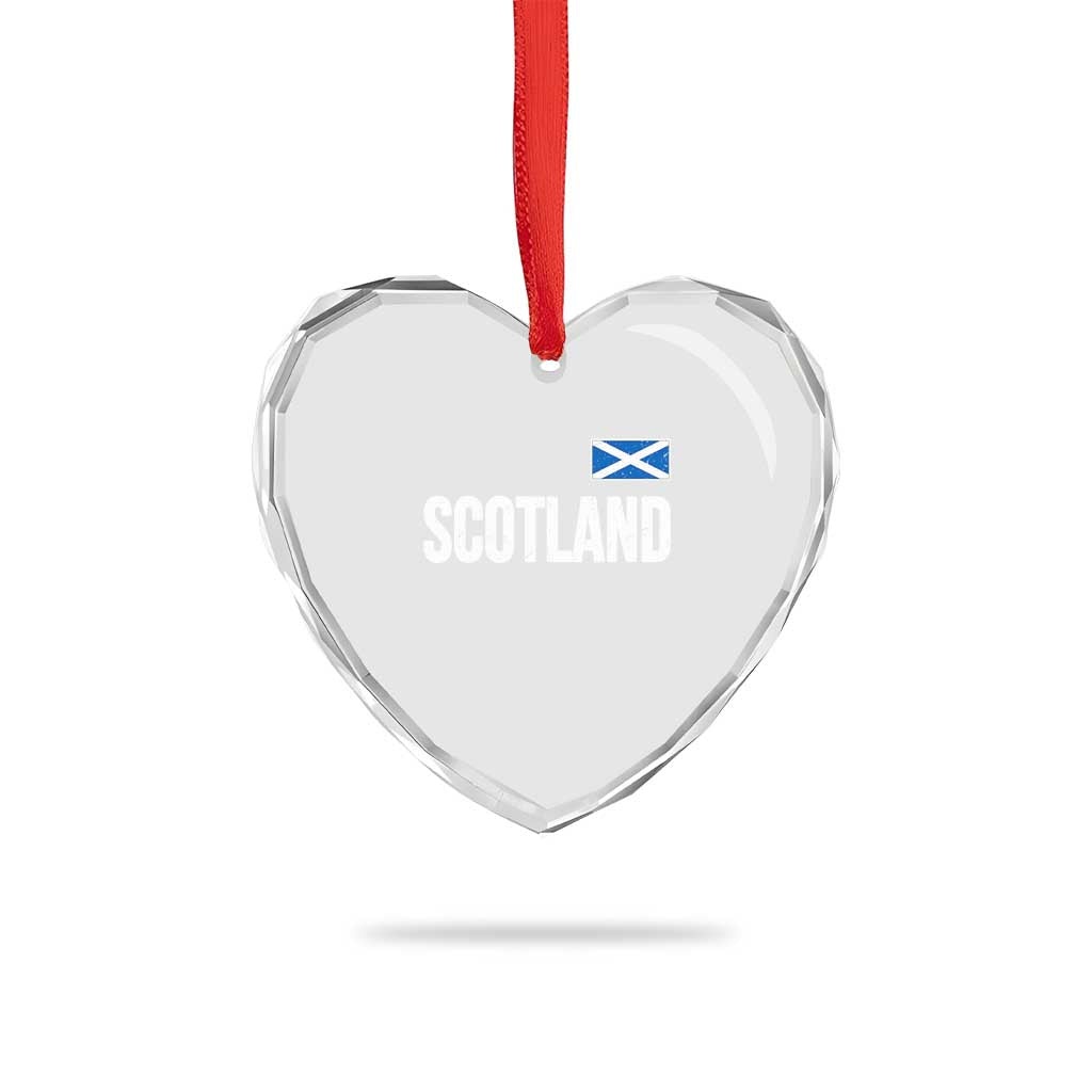 Scotland Saltire Flag Minimalist Athletic College Style Heart Crystal Glass Ornament