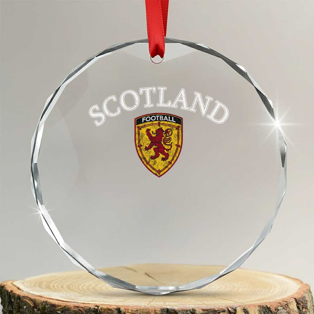 Scotland Soccer Crystal Glass Ornament Scottish Rampant Lion Scotland Coat of Arms Banner Football Fan TS10 Transparent Glass 3'' Circle Print Your Wear