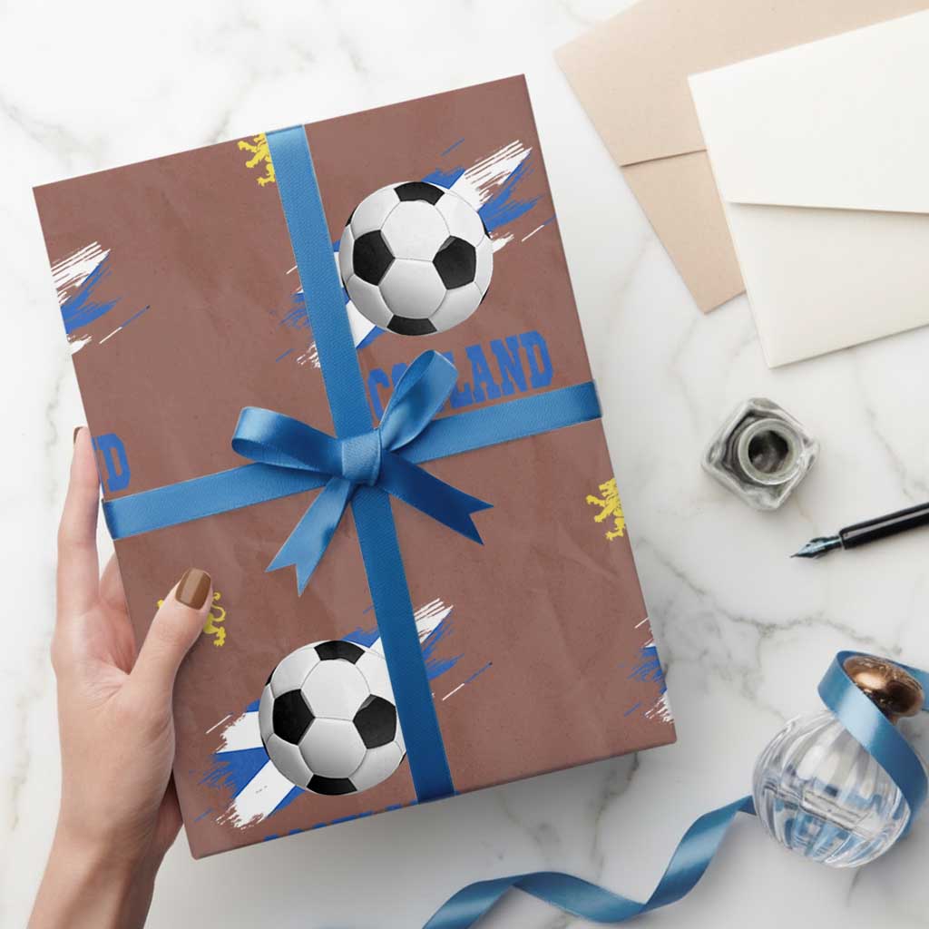 Scotland Soccer Flag Wrapping Paper Roll Scottish Football Fans Pride TS02 Mocha Print Your Wear