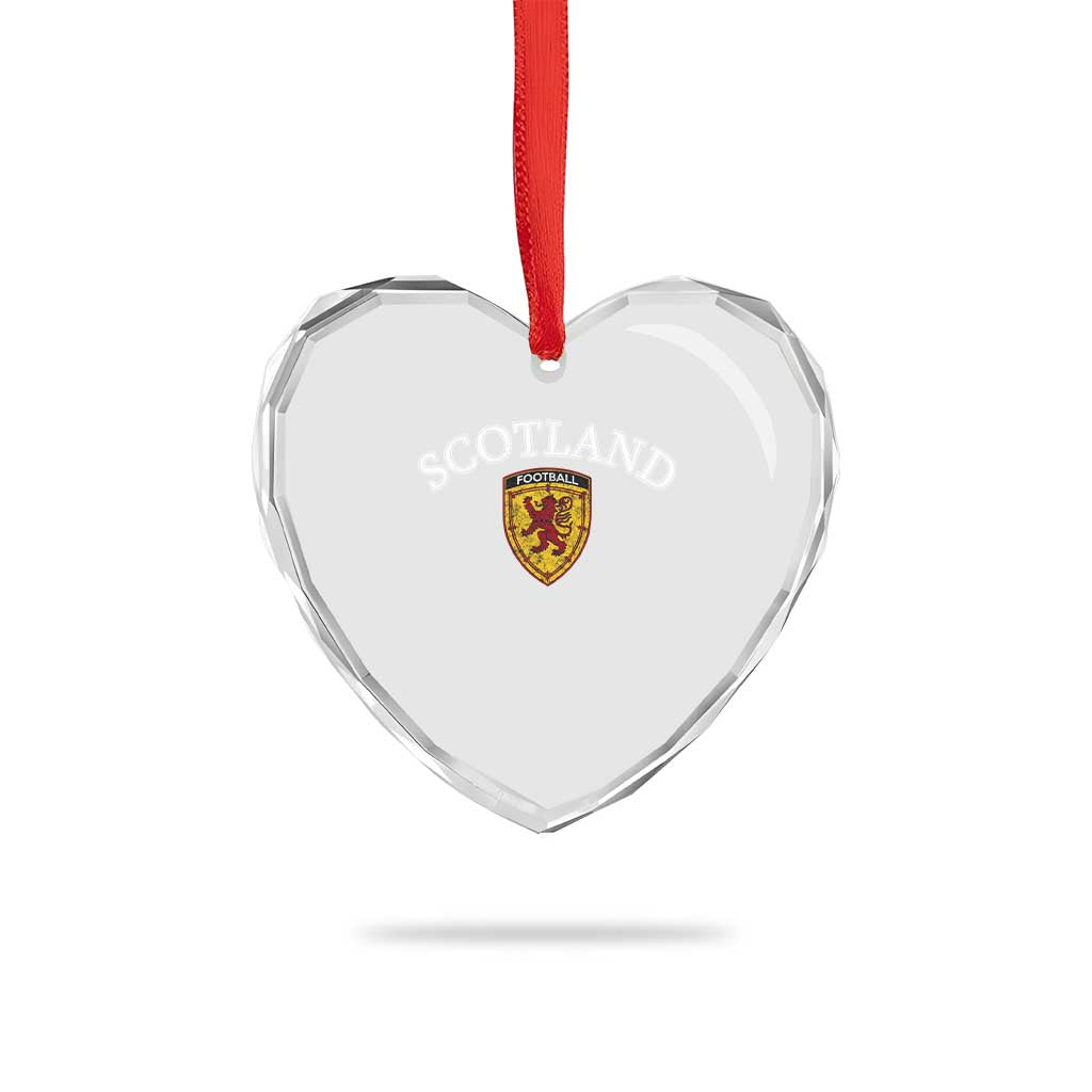 Scotland Soccer Heart Crystal Glass Ornament Scottish Rampant Lion Scotland Coat of Arms Banner Football Fan