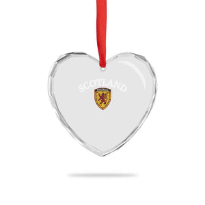Scotland Soccer Heart Crystal Glass Ornament Scottish Rampant Lion Scotland Coat of Arms Banner Football Fan