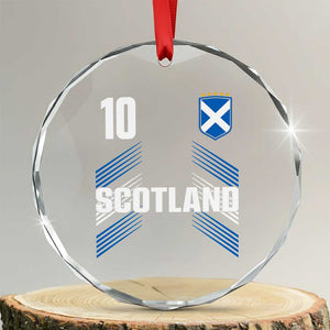 Scotland Soccer Sports Graphic Number 10 Jersey Style Crystal Glass Ornament Proud Scottish Football Fans Game Day Pride