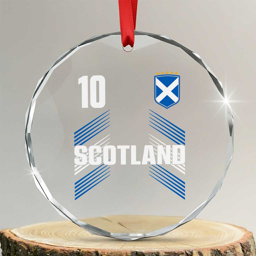 Scotland Soccer Sports Graphic Number 10 Jersey Style Crystal Glass Ornament Proud Scottish Football Fans Game Day Pride TS02 Transparent Glass 3'' Circle Print Your Wear