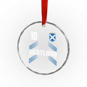 Scotland Soccer Sports Graphic Number 10 Jersey Style Crystal Glass Ornament Proud Scottish Football Fans Game Day Pride